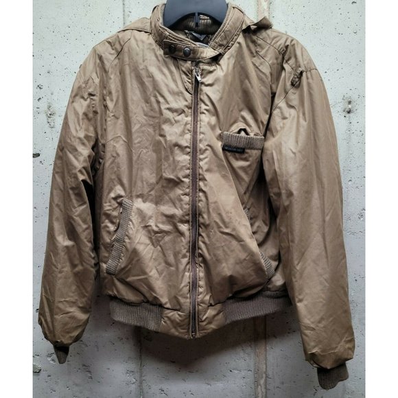 Vintage Members Only Zipper Long Sleeve Jacket Coat Size 40 Brown Puffer - Picture 1 of 5